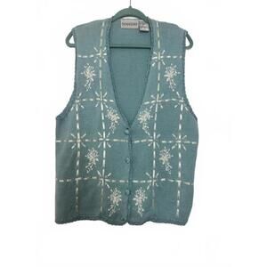 Vintage Donnkenny Classics Women's Button Up V Neck Vest  Medium